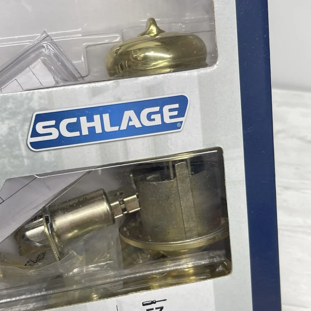 Schlage FB50 V PLY 505 605 Plymouth Entry Knob Bright Brass Finish Open Box Read